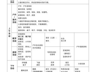 小七班第十周工作计划