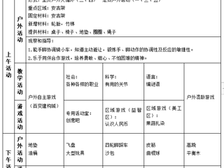 大六班第十一周周计划