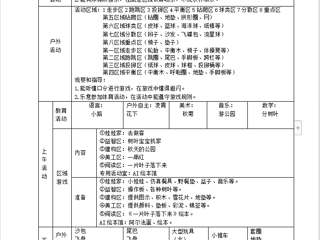 小七班第九周工作计划（10.30-11.3）