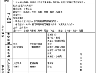 大一班第五周工作计划（2025.9.28-9.30）