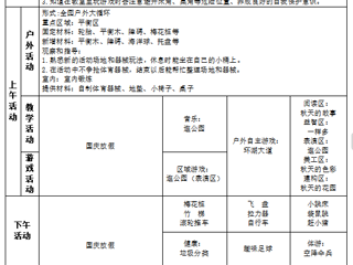 中一班第六周周计划（2025.10.9——2025.10.11）
