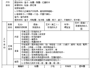小三班第四周工作计划