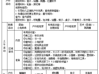 小三班第七周工作计划