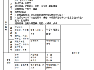 中一班第五周周计划（2025.9.28——2025.9.30）